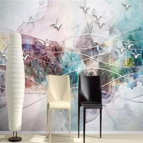 Nk landscape bird TV background wall custom large wallpaper mural 3D photo wall manufacturers wholesale