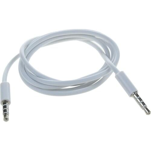 New 4 Pole 1m 3.5mm Male-Male Connector Cable Record Car Aux o Cord Headphone