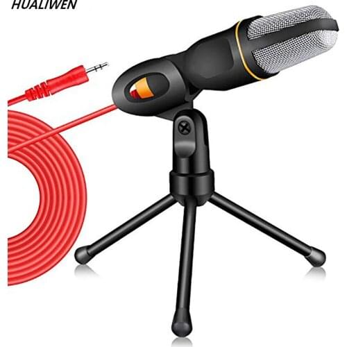 New Condenser Microphone 3.5mm Plug Home Stereo MIC Desktop Tripod for PC YouTube Video Skype Chatting Gaming Podcast Recording