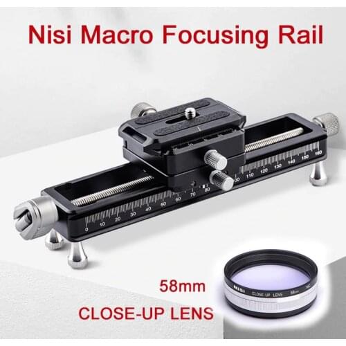 Nisi NM-180 Macro Focusing Rail Photography Camera Rail Portable Desktop Shooting Slide Rail Macro 58mm CLOSE UP LENS For Video