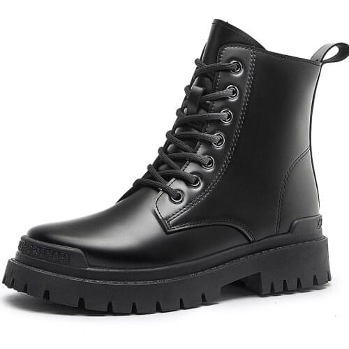 Autumn And Winter High Top Shoes Tooling Boots Waterproof Platform Motorcycle Boots Street Trend Big Head Shoes