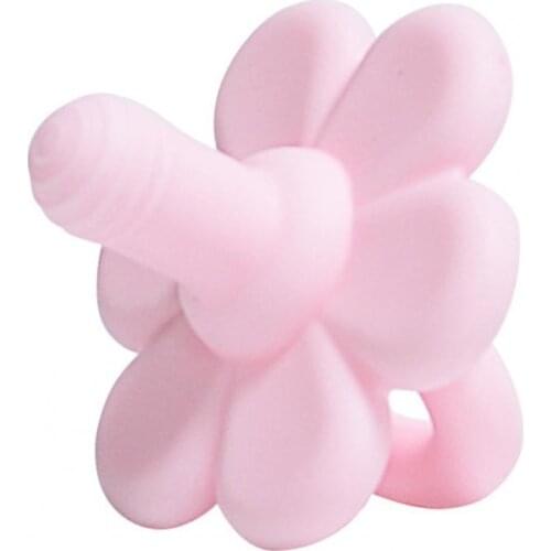 Practical Baby Pacifier Flower Shape Chew Resistant Teether Toys Infant Soft Silicone Nipple for Indoor