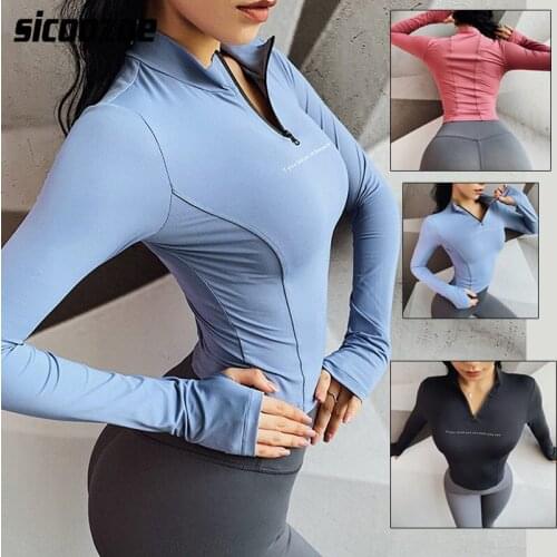Yoga Jogging Zip Shirts,Quick-Dry Women Long Sleeve Yoga Shirts,Breathable Tight Running Fitness Sports Top Jackets