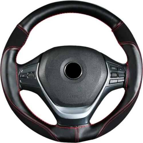 Hand-stitched Suede Micro fiber Leather Car Steering Wheel Cover DIY Handmade Case With Needles and Thread