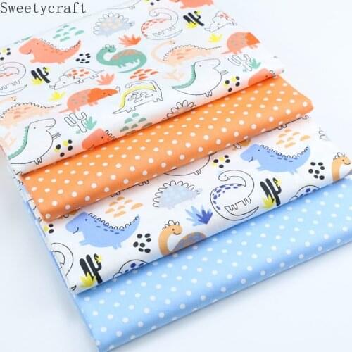 Cartoon Dinosaur Print Twill Fabric Cotton By Half Meter For Sewing Children Dress Bed Sheet Patchwork Cloth Material 160x50cm