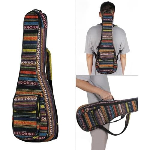 23" Ukelele Bag Special National Style 21" Ukelele Uke Bag Backpack Case 6mm Colorful with Adjustable Strap Guitar Accessories