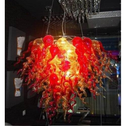 Italy Designed LED Bulbs Colored Glass Chandelier Crystals