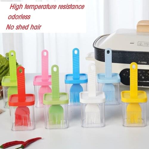 High Temperature Resistant Silicone Oil Brush with Base, Sauce Brush, Oil Pot, Pancake Oil Brush, Barbecue Brush