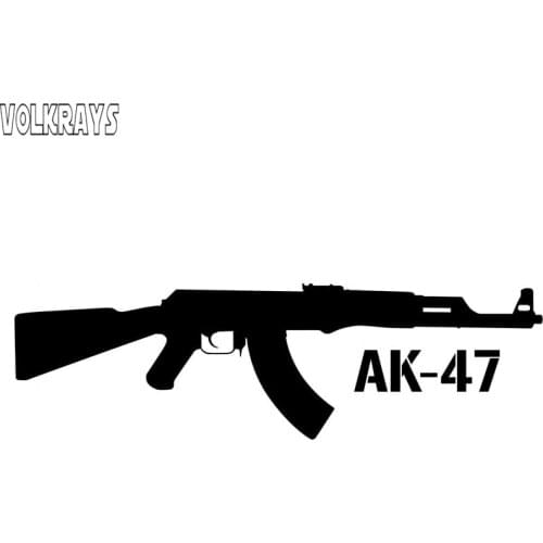 Volkrays Personality Car Sticker Kalashnikov AK-47 Accessories Reflective Waterproof Cover Scratch Cartoon Vinyl Decal,3cm*14cm