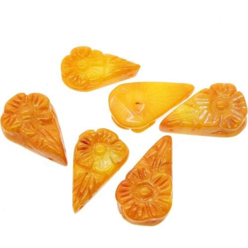 Carve flowers Water Drop shape coral loose beads DIY jewelry for necklace or bracelets sold per pc