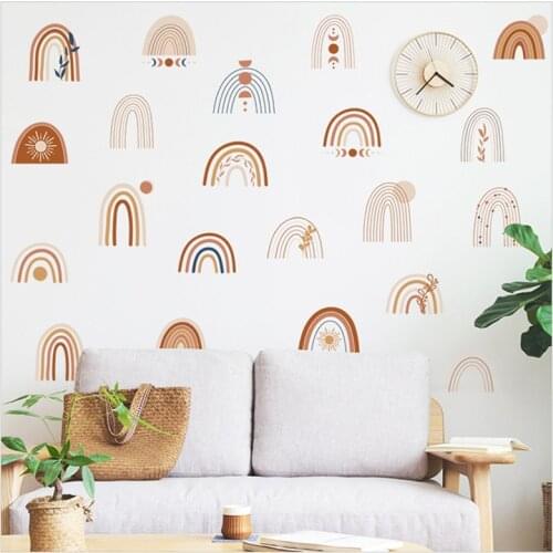 High Quality Rainbows Stickers For Room Wall Cartoon Kids Bedroom Wallpaper Self Adhesive Living Room Decorative Decals