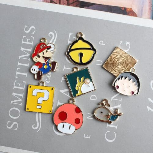 10Pcs/lot Cute Cartoon game Character Enamel Mini Charm DIY for Necklaces Pendants Earrings Charms Handmade Jewelry Make