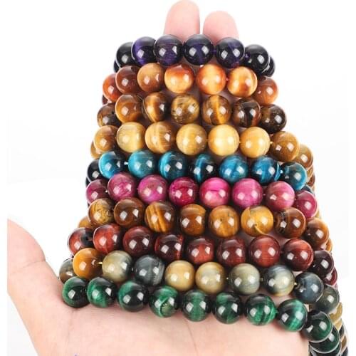 4-12mm Tiger Eye Agates Natural Stone Beads For Jewelry Making DIY Charm Bracelet Necklace 14 Styles Smooth Loose Round Beads