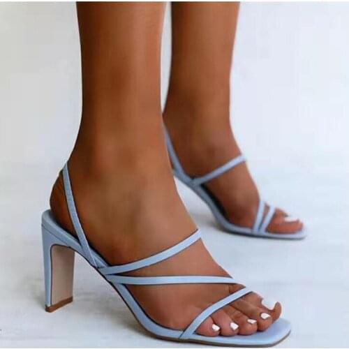 Women Sandals 2021 Ladies 8.5cm High Heels Shoes Woman Pumps Open Toes Fashion Party Female Lady Heels Shoes Sandals For Women