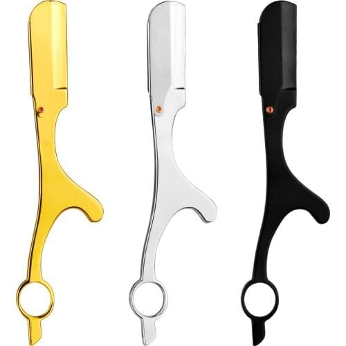 Mens Shave Straight Razor Zinc Alloy Shaving Razor Facial Beard Hair Remover Barber Tools Shaving Knife Adjustable Safety Razor