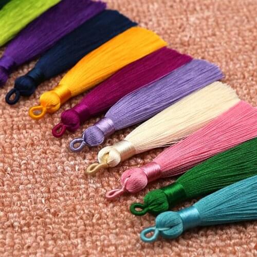 Long Silk Tassel Handmade for Earrings 8cm 25 Colors High Quality New Hot Bohemia DIY 1PC/1Pair for Bookmark Jewelry Accessories