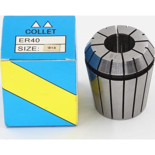 ER40-18 . ER collet. Collet. Material: 65 Mn spring steel. Accuracy: 0.015mm. Clamping range: 17-18mm. Specifications: ER40-18