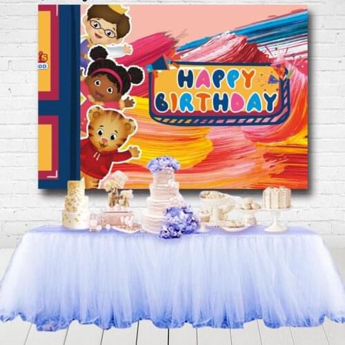 Daniel Tiger Photography Backgrounds Cartoon Kids 1st Birthday Party Backdrops Photo Studio Custom Photocall