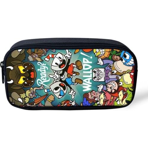 HaoYun Hot Cuphead Game Mugman Student Pen Holder Bag Pencil Case for Boys Girls Children Best Gifts School Supplies Mochila