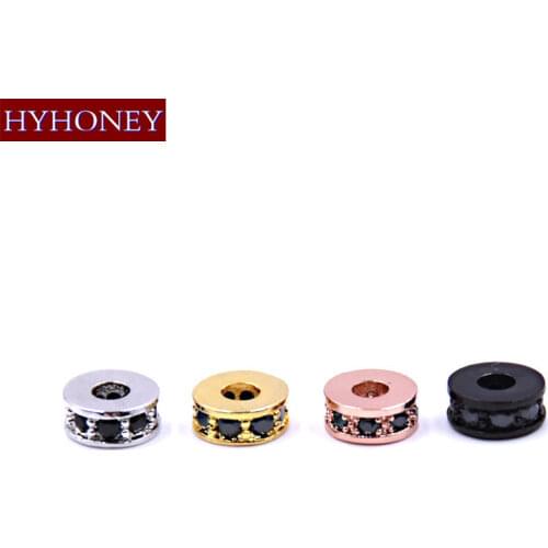 HYHONEY 4 Color 5pcs/lot Zircon Separated Bead Brass Beads & Jewelry Making material DIY Bracelet Accessories