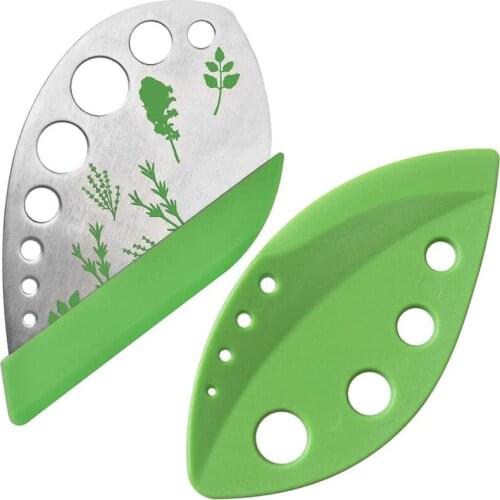 Herb Stripper Tool 9 Holes Stainless Steel kale Leaf Stripping Zip Tools, Curved Edge Can be Used as a Kitchen Gadgets