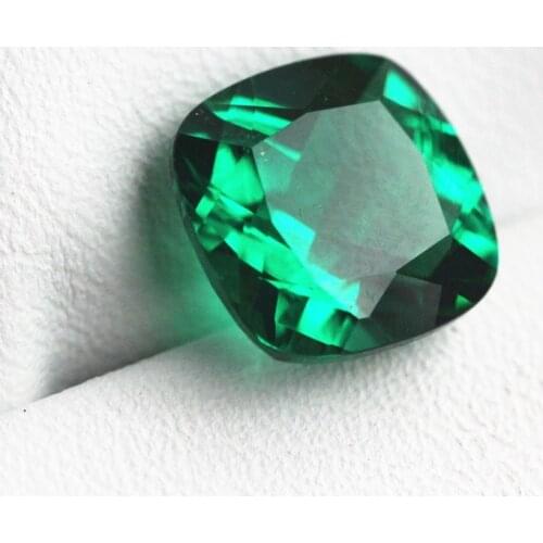 Squared faceted created emerald stone bead brilliant loose gemstones diy jewelry beads excellent flawless