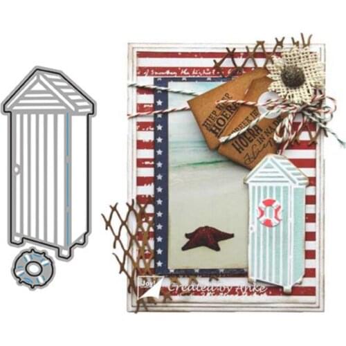 Beach Cottage Metal Cutting Dies for Scrapbooking Handmade Tools Mold Cut Stencil New DIY Card Make Mould Model Craft Decoration