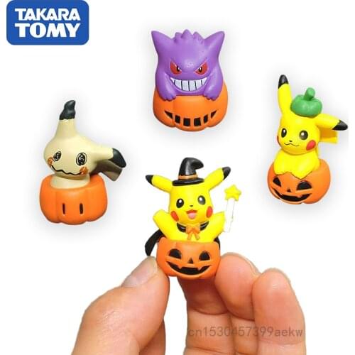 Mini Pokemon Halloween Style Model Toys Kawaii Pikachu Anime Action Figures PVC Model Statue Collectible Toys for Children Gift