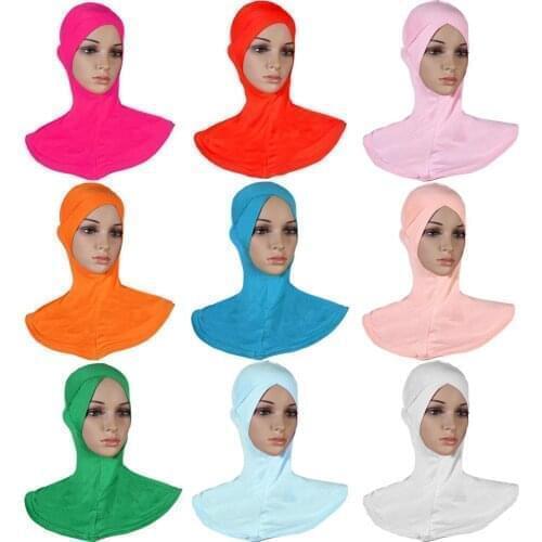 Muslim Soft Under Scarf Hat Cap Bone Bonnet Neck Cover Hijab Amira Cap Women Islamic Ninja Ramadan Cover Prayer Middle East Arab
