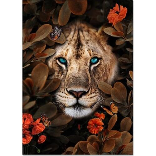 Deer Flower Butterfly DIY 11CT Cross Stitch Embroidery Kits Needlework Craft Set Cotton Thread Printed Canvas Wholesale