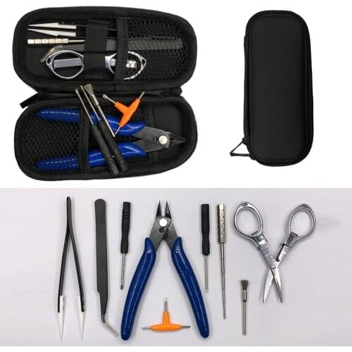 HHO-NEW Mini Vape DIY Tool Bag Tweezers Pliers Kit Coil Jig Winding For Packing Electronic Cigarette Accessories for Ego elect