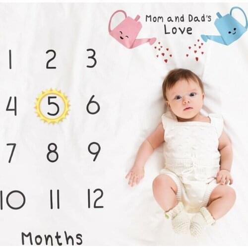 Infant Baby Monthly Growth Milestone Blankets Background Play Mats Backdrop Cloth Calendar Photo Props Accessories Unisex