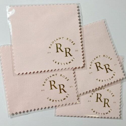 600PCS Custom LOGO 8*8cm Silver Polish Cloth Individual Packed Silver Jewelry Cleaning Wiping Microfiber Suede Cloth