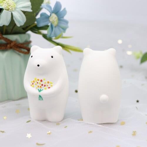 DIY Cute Bear Silicone Mold Cartoon Bouquet Bear Handmade Aromatherapy Gypsum Candle Mold Plaster Mold Candle Making Jars