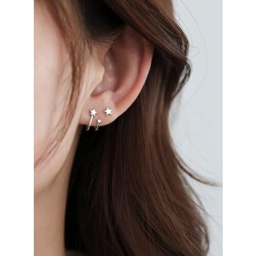 Korean Fashion Star Earrings For Women 2021 New Star Earrings Small U-shaped Stud Earrings Jewelry Gift Wedding Accessories