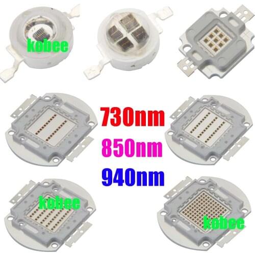 High Power LED Chip 730nm 850nm 940nm IR LED Infrared 1W 3W 5W 10W 20W 30W 50W 100W 850 nm 940 nm Emitter Light Lamp LED Chip