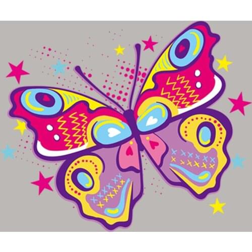 Fly Butterfly Thermal Patches Fashion Vinyl Tops Appliqued Diy Heat Transfer Applique On Clothes Heat Print On T-Shirt