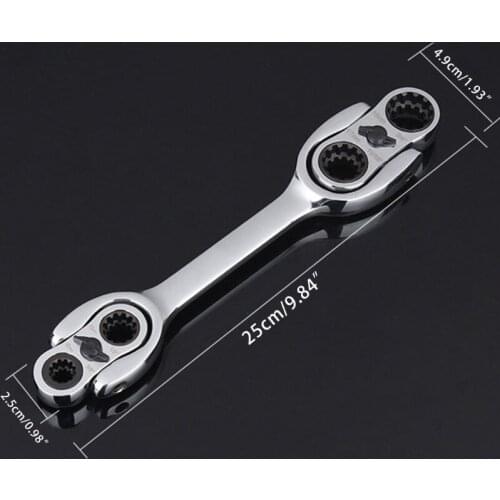 066E Socket Wrench Multifunction Wrench Tool with 360 Degree Rotating Head Spanner Tool Compatible with Home & Car Repair