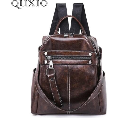 Vintage Woman Backpack Fashion Leather Backpacks Female For School Bag Large Mochila Feminina Girls Double Shoulder Bags YJ001
