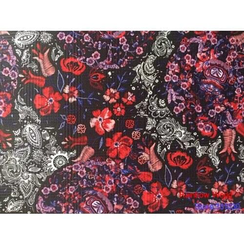 High Quality flower pattern Faux PU Leather fabric for DIY sewing sofa table shoes bags bed material(1 yard)