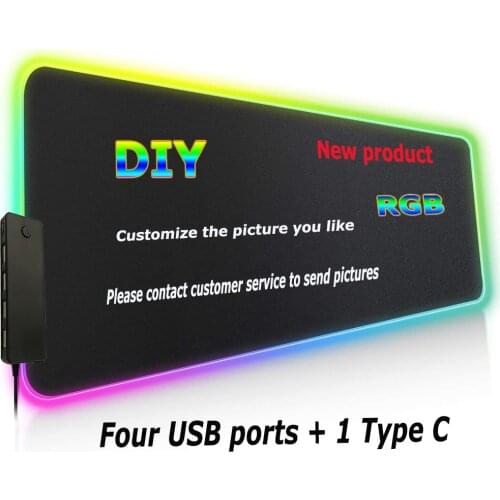 XGZ Customized RGB Black Backlit Mouse Pad USB Hub Mouse Pad Four USB Docking Station Typec Interface Multi-interface Mouse Pad