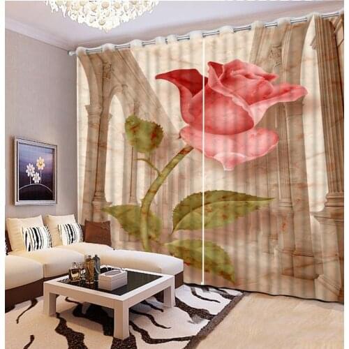Window Blackout Luxury 3D Curtains set For Bed room Living room Office Hotel Home Wall Decorative flower curtains