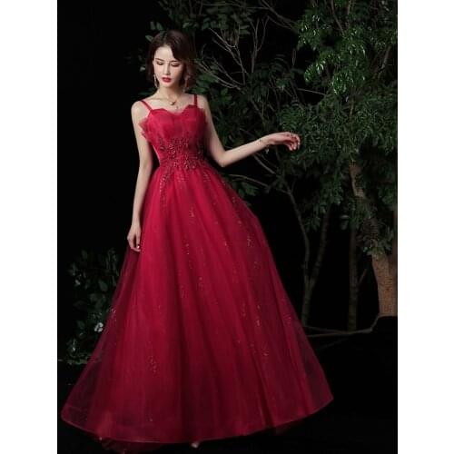 Robe De Soiree 2020 New Party Dress Evening Dress A-line Floor-length Vintage Lace Embroidery Evening Dresses Custom Size