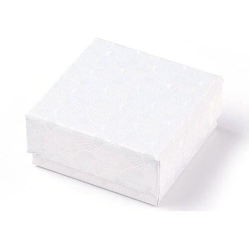 50Pcs 7.5x7.5x3.5cm Square Jewelry Display Gift Box Present Rings Earrings Case Holder Storage Organizer Cardboard Packaging Box