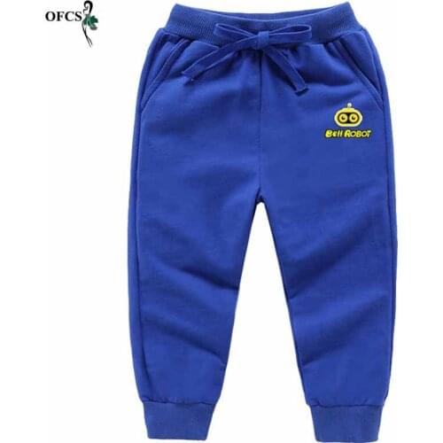 Hot Selling New Cartoon Pants Solid Boys Girls Casual Sport Pants Jogging Enfant Garcon Kids Children Trousers 2-10 Yeas 9 Color