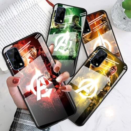 Tempered Glass Cover Marvel Avengers Hero Cool For OPPO A9 2020 A52 Find X2 Lite Realme 7 7i 6 5 Pro C3 XT Phone Case