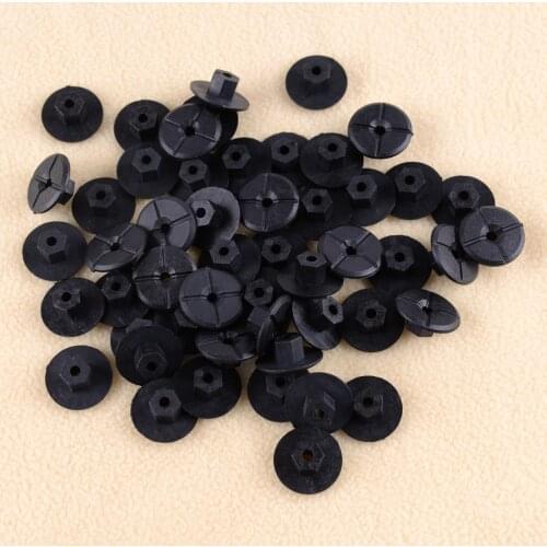 CITALL 50Pcs Black Plastic 4.2mm Car Auto Nut Self Threading Multi-Purpose Body Interior Fit For Mercedes Benz BMW 201-990-00-50