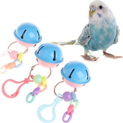 Pets Birds Parrots Colorful Toys Hanging Cage Paws Metal Bells For Mini Medium