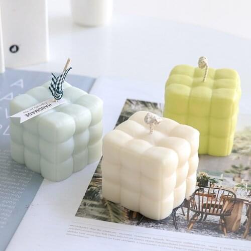 3D Square Candles Silicone Mold Aromatherapy Plaster Candle Forms Resin Mold Hand-made Chocolate Dessert Cake Baking Tools
