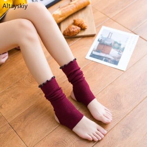 Leg Warmers Women Ruffle Sweet Cute Lovely Solid Cotton Soft High Quality and Elasticity Womens Comfortable Chic Fit All-match